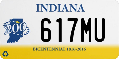 IN license plate 617MU