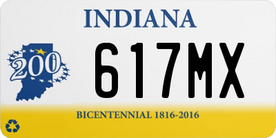 IN license plate 617MX