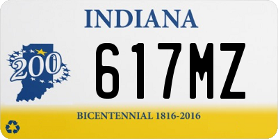 IN license plate 617MZ