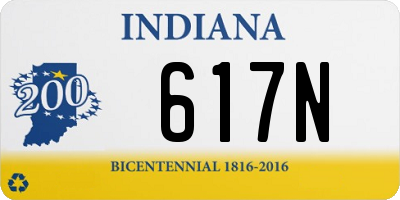 IN license plate 617N