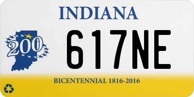 IN license plate 617NE