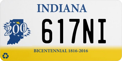 IN license plate 617NI