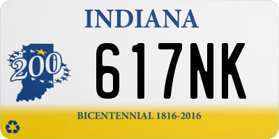 IN license plate 617NK