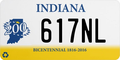 IN license plate 617NL