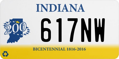 IN license plate 617NW