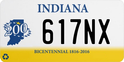 IN license plate 617NX