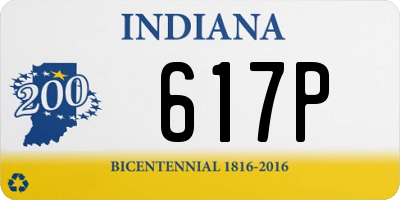 IN license plate 617P