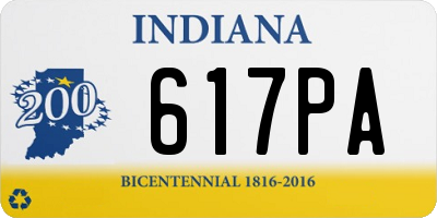 IN license plate 617PA