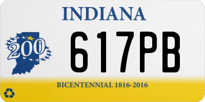 IN license plate 617PB