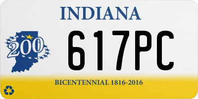 IN license plate 617PC