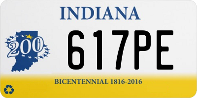 IN license plate 617PE