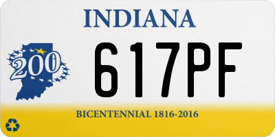 IN license plate 617PF