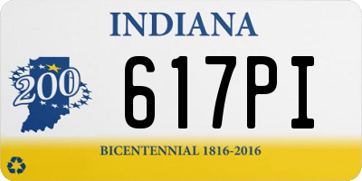 IN license plate 617PI