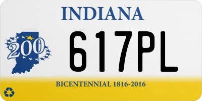 IN license plate 617PL