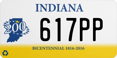 IN license plate 617PP
