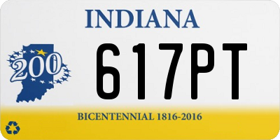 IN license plate 617PT