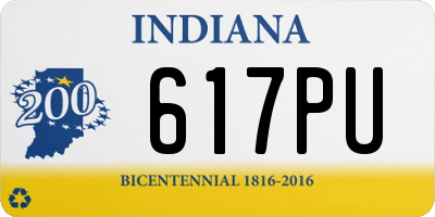 IN license plate 617PU