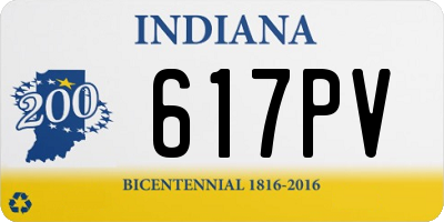 IN license plate 617PV