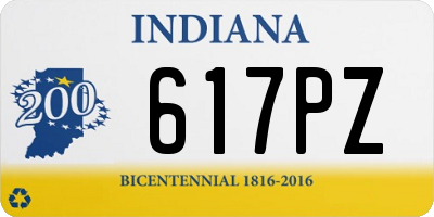 IN license plate 617PZ