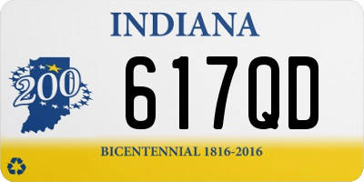 IN license plate 617QD