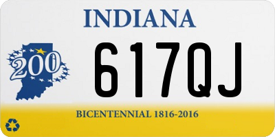 IN license plate 617QJ