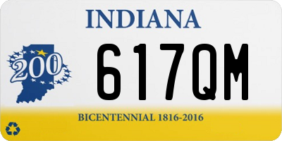 IN license plate 617QM