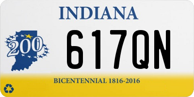 IN license plate 617QN