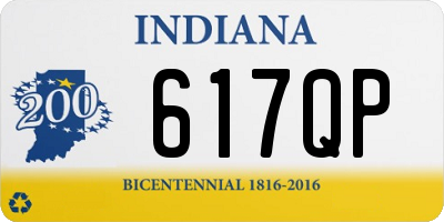 IN license plate 617QP