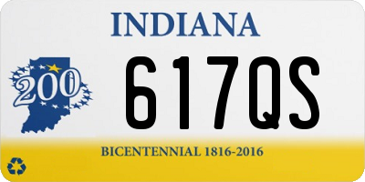 IN license plate 617QS