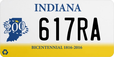 IN license plate 617RA