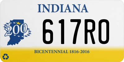 IN license plate 617RO