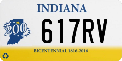 IN license plate 617RV