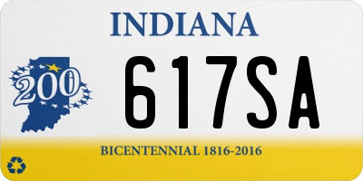 IN license plate 617SA