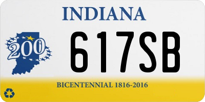 IN license plate 617SB