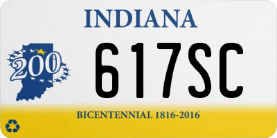 IN license plate 617SC