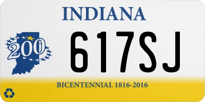 IN license plate 617SJ