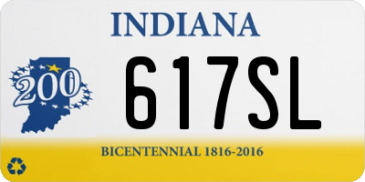 IN license plate 617SL