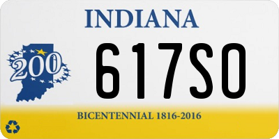 IN license plate 617SO