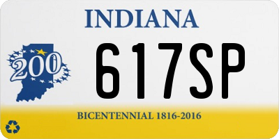 IN license plate 617SP