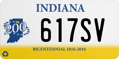 IN license plate 617SV