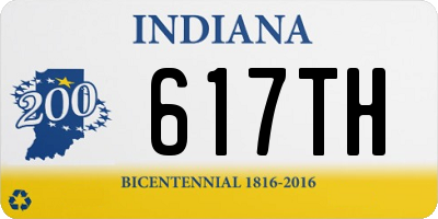 IN license plate 617TH