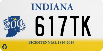 IN license plate 617TK