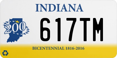 IN license plate 617TM