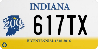 IN license plate 617TX