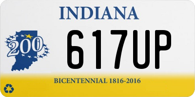 IN license plate 617UP