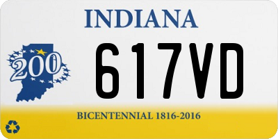 IN license plate 617VD