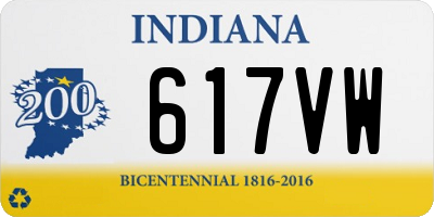 IN license plate 617VW