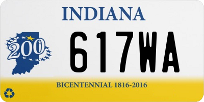 IN license plate 617WA