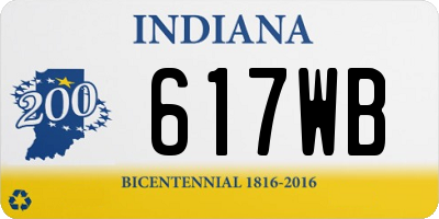 IN license plate 617WB