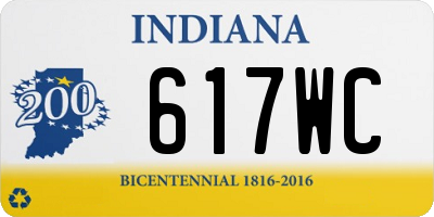 IN license plate 617WC